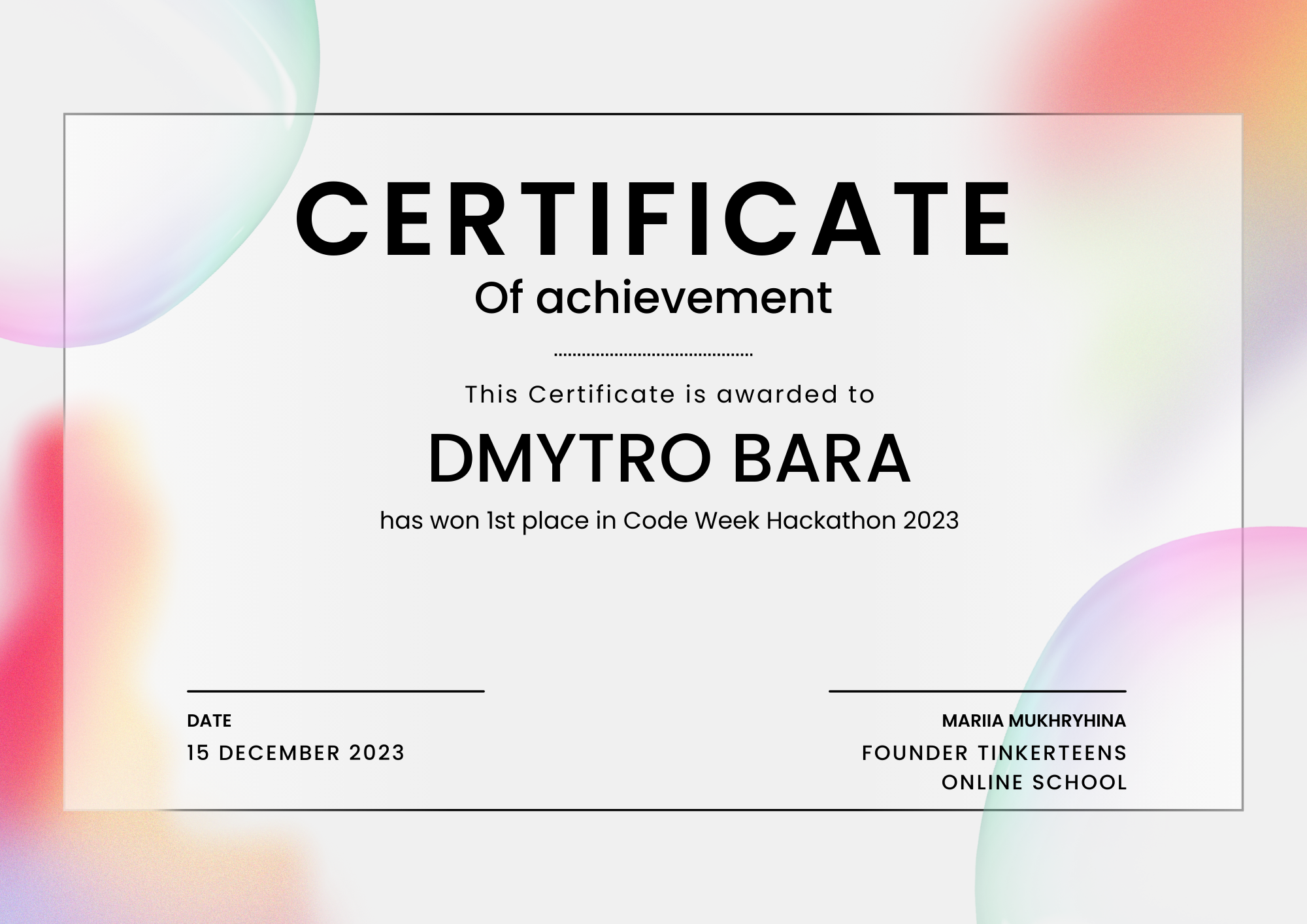 Certificate